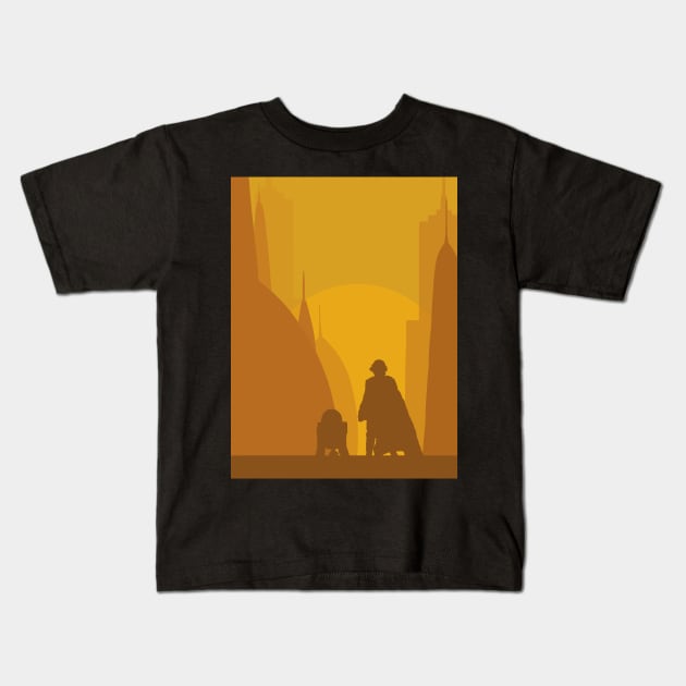 Anakin and r2d2 on Coruscant - Artprint Kids T-Shirt by Archana7